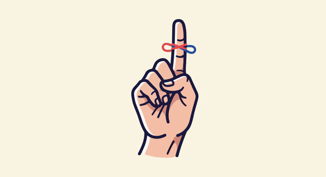 Reminder tied around index finger