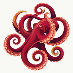 This vibrant octopus illustration captivates with its spiraling tentacles, showcasing a stunning blend of colors that symbolizes creativity and adaptability found in nature. © jim