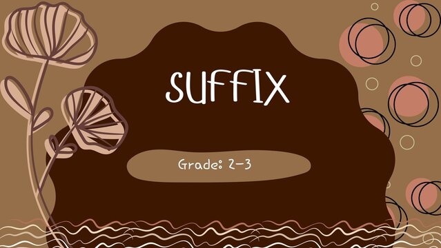 Engaging educational illustration on suffixes for 2nd and 3rd graders, designed to simplify word formation and enhance vocabulary learning