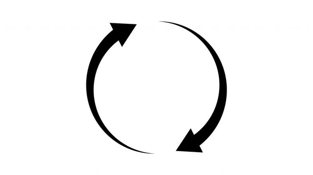 Circular Refresh Arrows Animated Icon With Alpha Channel. Data Synchronization, Reload Process, Update Cycle, And System Refresh Concept Motion Graphic. 4K Video On Transparent Background