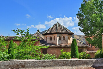 Granada, La torre a 8 punte della Sala di Abencerrajes dell'Alhambra, Andalusia, Spagna