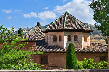 Granada, La torre a 8 punte della Sala di Abencerrajes dell'Alhambra, Andalusia, Spagna