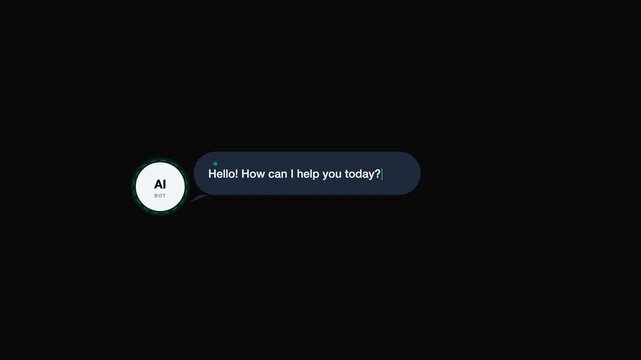Ai Chat Bubble seeking help on a dark background suitable for technology and customer service concepts in design projects.