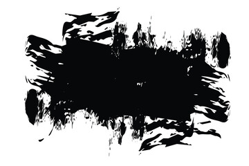 Naklejka premium Ink Stain Expression: A striking black ink stain, with dynamic brushstrokes. Capturing the raw essence of creativity and impactful visual narratives.