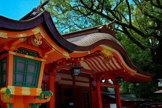 Red temple in Kumano Nachi Taisha