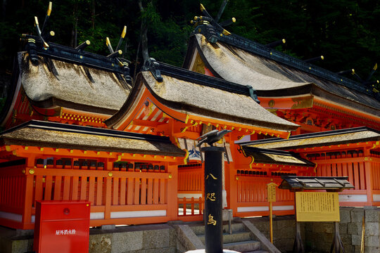 Red temple in Kumano Nachi Taisha