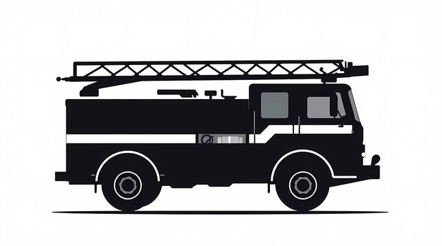fire truck silhouette engine vector firefighter emergency vehicle rescue department ladder response simple icon clipart flat minimal brigade black outline symbol urban modern classic detailed logo 
