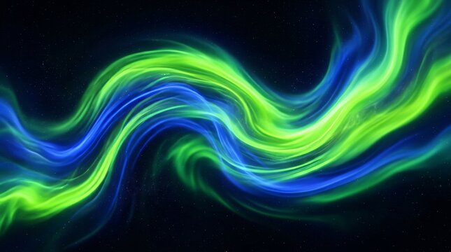 A vibrant swath of cobalt lime and aurora topaz colors swirling in motion