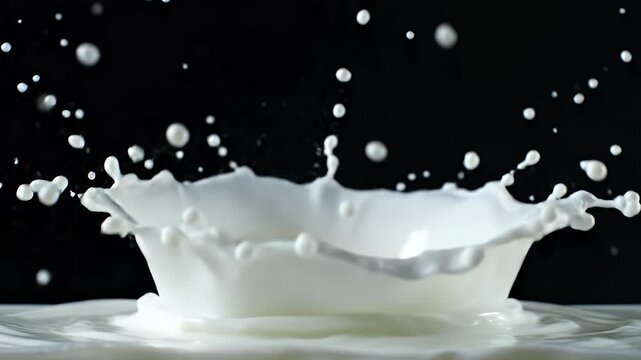 A splash of white liquid frozen in motion against a dark background (1)