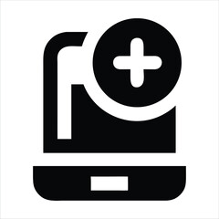 Obraz premium A black and white icon of a medical record
