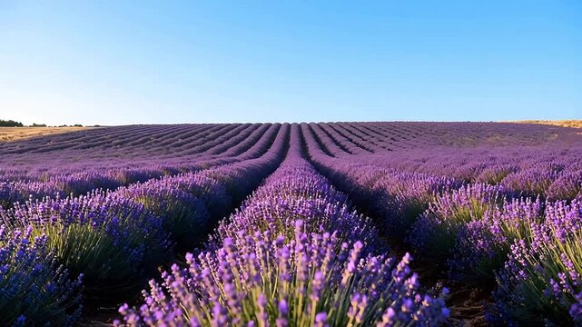 Rows of purple lavender flowers in a field
