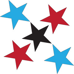 Obraz premium set of colorful stars illustration file 