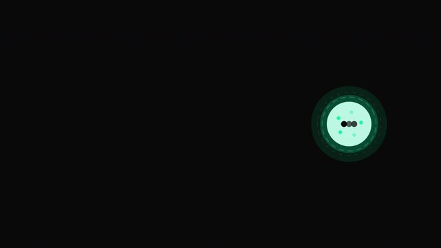 Ai Q and A with Glowing green circular target symbol in black void. Suitable for gaming, space, technology, and abstract design projects. Bold and striking visual.