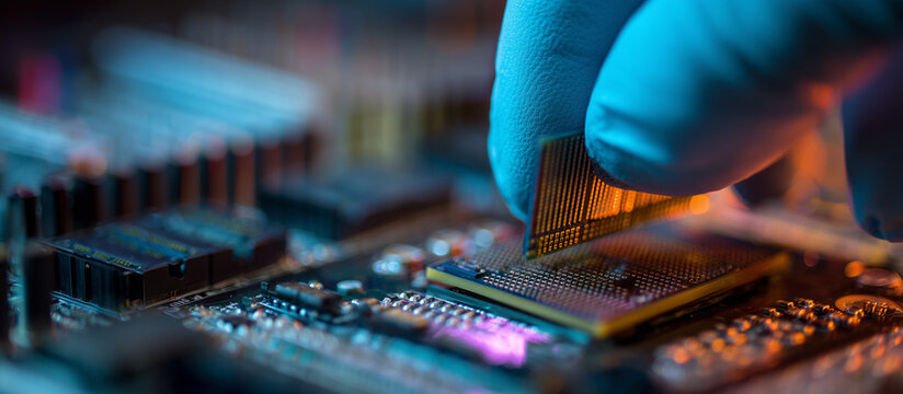 installs high speed RAM module on circuit board