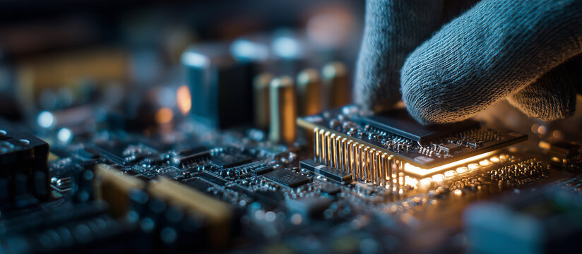 installs high speed RAM module on circuit board
