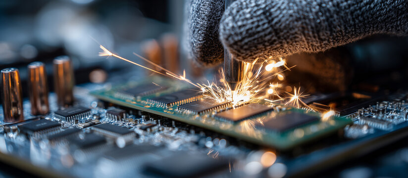 installs high speed RAM module on circuit board