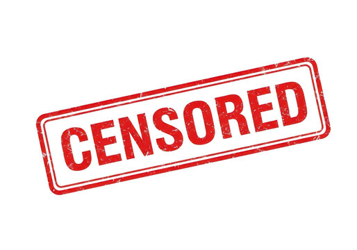 Red rectangular stamp labeled censored with bold text