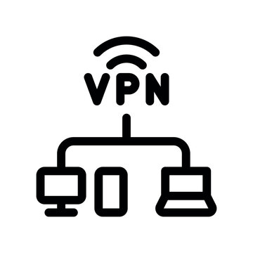 VPN Device Network Connection Outline Icon