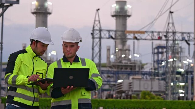 Expert inspectors and electrical engineers are collaborating on plans to expand a large power plant to ensure sufficient electricity production.