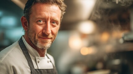 Obraz premium Professional Chef Portrait in Kitchen with Stunning High Fidelity
