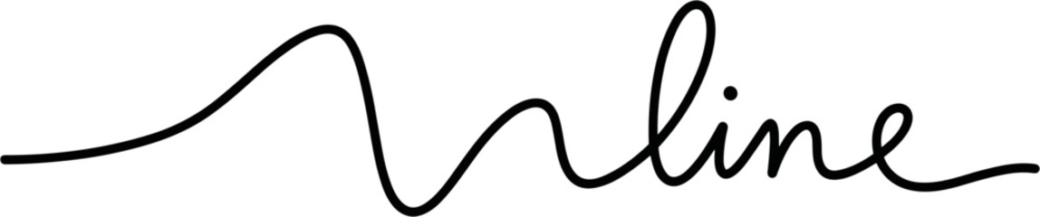 Fototapeta premium Black line art word online symbol.