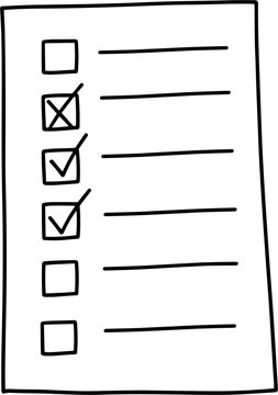 Checkmarks on a Paper Checklist 1.