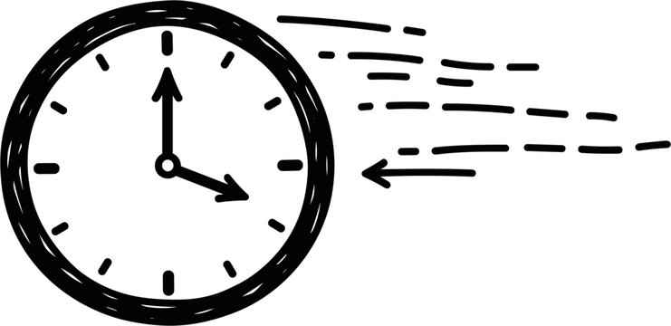 Clock with hands moving fast backwards.