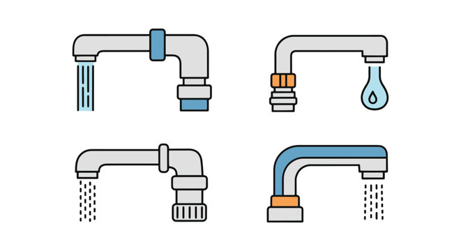 Faucet Extender Line art abstract minimal modern illustration