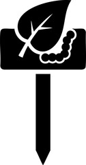 Fototapeta premium Garden marker with leaf and beads symbolizing planting, nature, and gardening in outdoor and botanical settings.