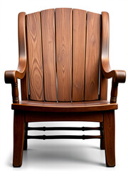Fototapeta premium old type big wood chair front look , PNG format image create white background 