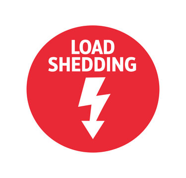 Load shedding icon. power outage, electricity, blackout, brownout, energy conservation, warning, lightning bolt. flat vector illustration.
