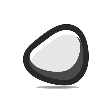 Minimalist vector icon of a smooth pebble