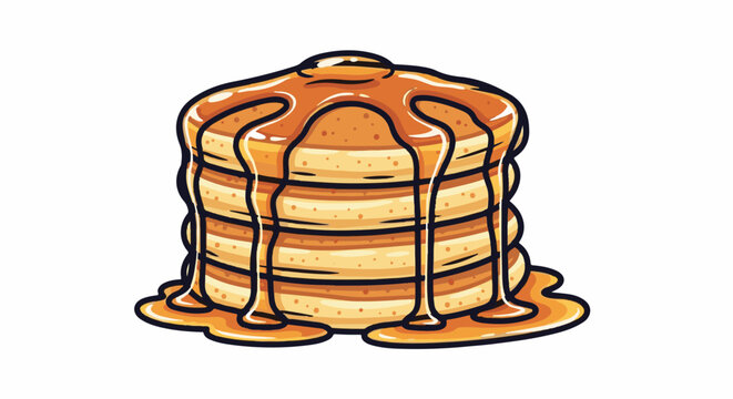 Stack of pancakes with dripping syrup