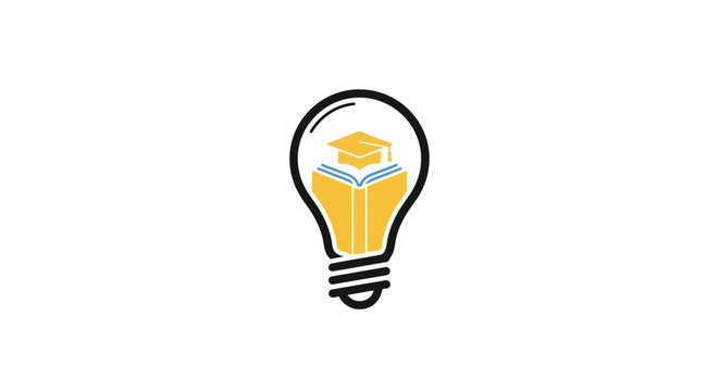 Educational lightbulb logo symbolizing knowledge, learning, and academic brilliance in design