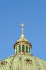Obraz premium Green Copper Dome of Frederik's Church (Marmorkirken), Copenhagen, Denmark