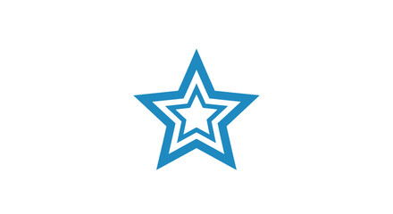 Obraz premium Geometric blue star design on white background, suitable for diverse creative projects