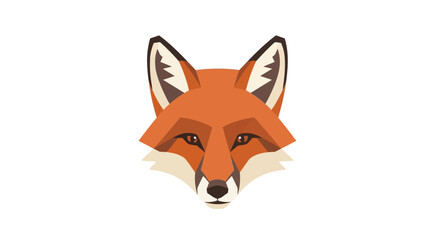 Fototapeta premium Geometric Fox Head Illustration Against a White Backdrop Perfect for Modern Design