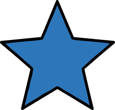 Blue Star Shape Icon Symbol.