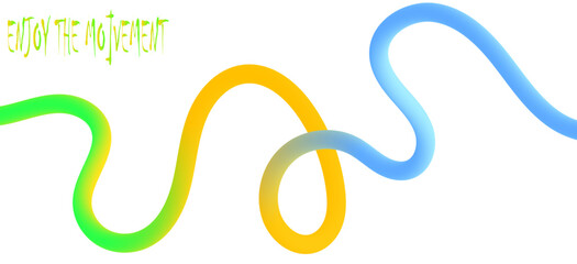 Obraz premium Gradient Ribbon Twists with Rainbow Waves and Lively Squiggles. Fluid Curves and Playful Memphis Style Abstract Background for Music Graphics and Bold Layout Design.