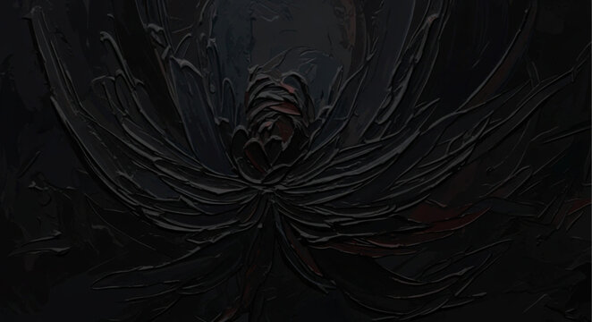 Dark abstract creature with many legs in shadow.