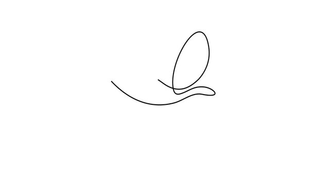 Animated self drawing of continuous line draw of Bird   Full length one line animation. 4K	