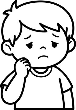 Boy with a puzzled facial expression.