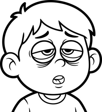Tired little boy with sleepy eyes.