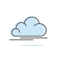 Fototapeta premium Simple Blue Cloud Icon Isolated