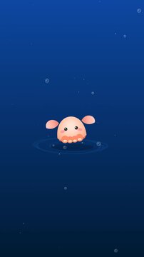 Pastel Peach Dumbo Octopus Waddling Loop