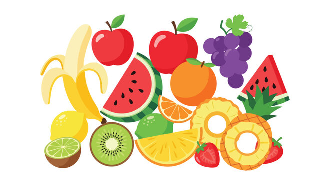 A vibrant medley of fresh, wholesome, diverse fruits emphasizing natural sweetness, balanced nutrition, and an energetic lifestyle. This colorful