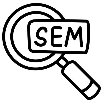 Conceptual linear style icon of search engine marketing 
