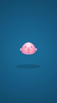 Sleepy Pink Blobfish Underwater Loop