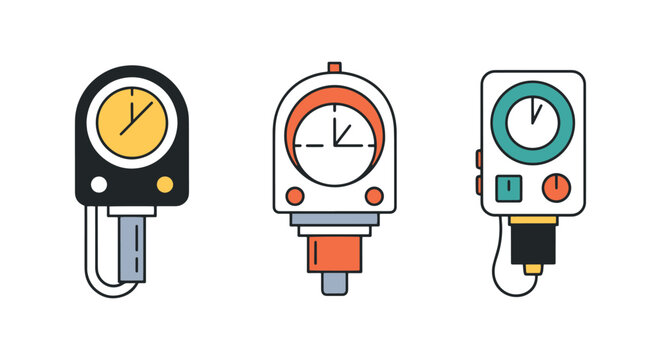 Electronic altimeter Line art creative decorative abstract vector