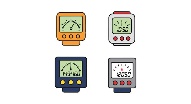 Electronic altimeter Line art flat modern abstract vector